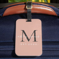 Nouveau marié M. Mme Black Monogram Noms Dusty Ros