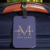 Nouveau marié M. Mme Gold Monogramme Noms Année Ma