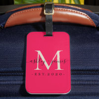 Nouveau marié M. Mme Monogram Noms Année Pink Ivor