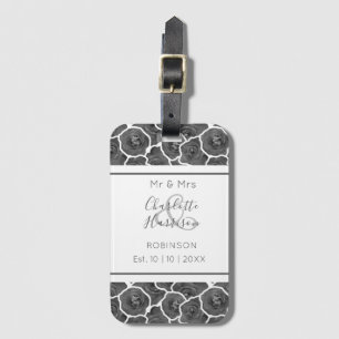 Étiquette À Bagage Nouveaux mariés M. et Mme Gray Roses Personnalisés