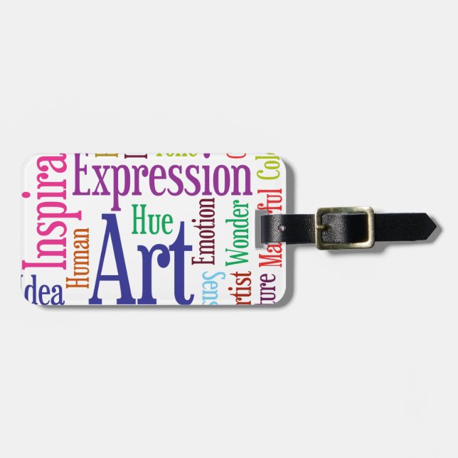 Étiquette À Bagage Nuage de mot de l'art et de l'inspiration de (Devant horizontal)
