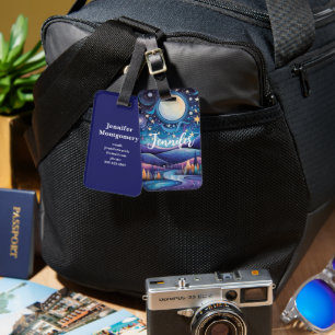 Étiquette À Bagage Nuit lunaire Big Moon Paysage