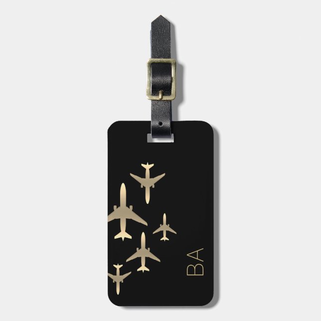 Étiquette À Bagage Numéro de bagage d'aviation personnalisé (Devant Vertical)