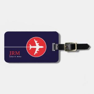 Étiquette À Bagage Numéro de bagage de l'avion Red Blue Travel Jet