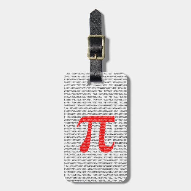 Étiquette À Bagage Numéro rouge d'origine pi jour symbole mathématiqu (Devant Vertical)