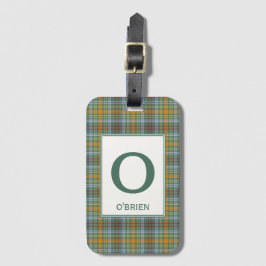 Étiquette À Bagage O'Brien Tartan Green Plaid Motif