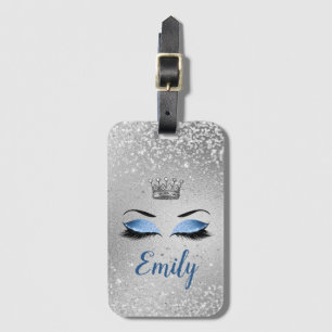 Étiquette À Bagage Ocean Blush Blue Fabulous Parties scintillant yeux