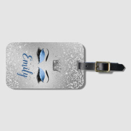 Étiquette À Bagage Ocean Blush Blue Fabulous Parties scintillant yeux