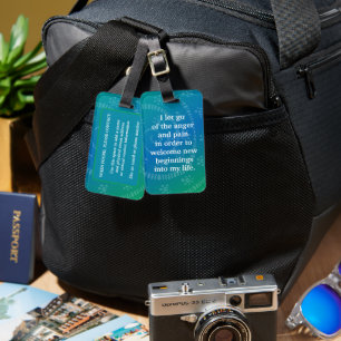 Étiquette À Bagage Océan Calme & Nouveau Début - Couleurs Turquoises 