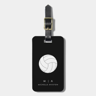 Étiquette À Bagage Océan de volley-ball vintage été Monogramme pers