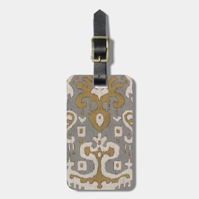 Étiquette À Bagage Ochre Ikat I (Devant Vertical)