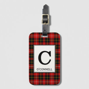 Étiquette À Bagage O'Connell Tartan Motif rouge et noir