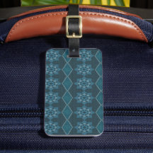 Octagon floral vert turquoise et diagonale