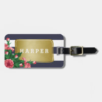 Oeillets roses et nom de coutume de rayures bleues