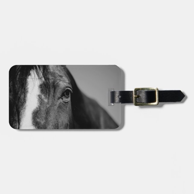 Étiquette À Bagage OEuvre d'oeil noir blanc (Devant horizontal)