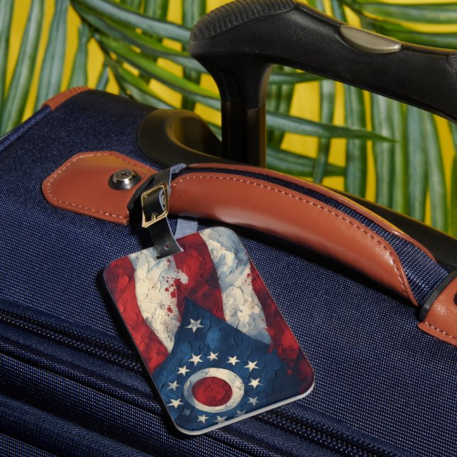 Étiquette À Bagage Ohio State Flag Design | Buckeye State Pride Gift  (Insitu Rectoal 1)