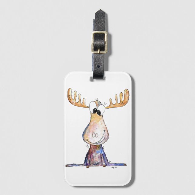 Étiquette À Bagage Oie blanche mignonne (Devant Vertical)
