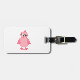Étiquette À Bagage Oiseau de bébé mignon, rose