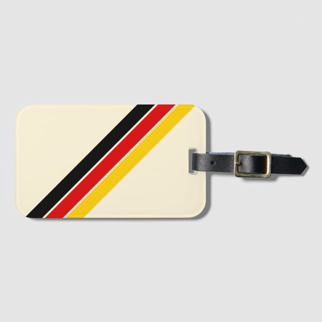 Étiquette À Bagage Old School Striped les années 70 80s Retro Racing  (Devant Horizontal)