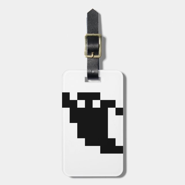 Étiquette À Bagage Ombre fantôme de 8 bits Pixel (Devant Vertical)