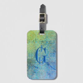 Étiquette À Bagage Ombre verte bleue