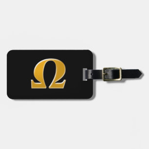 Étiquette À Bagage Oméga grecque d'or - Symbole de la résistance