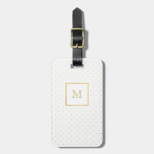 Étiquette À Bagage Or et étiquette minuscule blanche de bagage de