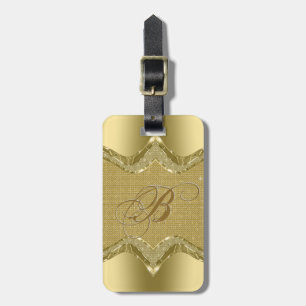 Étiquette À Bagage Or Revêtement métallique avec Diamants Motif 2