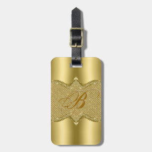 Étiquette À Bagage Or Revêtement métallique avec Diamants Motif 2