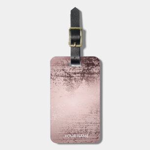 Étiquette À Bagage Or rose Personnalisé Design métallique de luxe