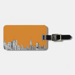 Étiquette À Bagage Orange d'horizon de New York