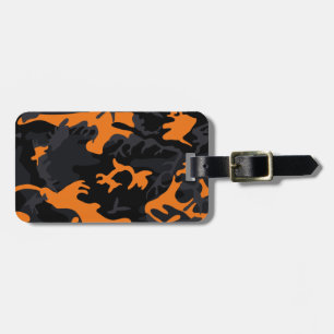 Étiquette À Bagage Orange Highlights Camo