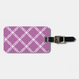 Étiquette À Bagage Orchidée Blanc Grand Motif de Quatrefoil fantaisie