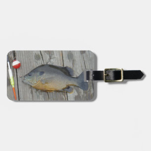 Étiquette À Bagage ouïe bleue et attraits et crochet de pêche