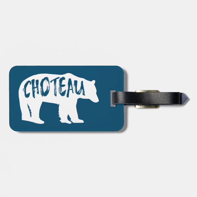 Étiquette À Bagage Ours Choteau Montana (Dos horizontal)