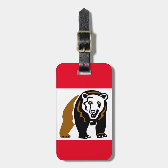 Étiquette À Bagage Ours grizzli cool - Animal en voie de disparition  (Devant Vertical)