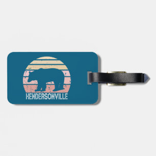 Étiquette À Bagage Ours rétro de Hendersonville Caroline du Nord