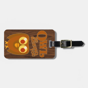 Étiquette À Bagage Owl Vous Voir Humour Oiseau Dessin Slogan