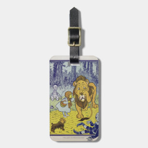 Étiquette À Bagage Page lâche de livre de magicien d'Oz de lion