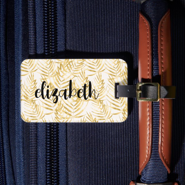 Étiquette À Bagage Palm d'or personnalisé chic (Insitu Rectoal 4)