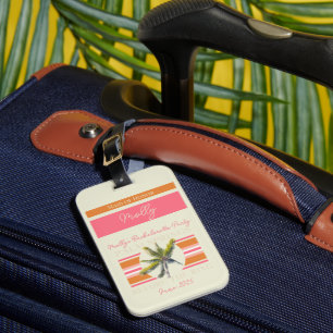 Étiquette À Bagage Palm Springs avant l'anneau - Bachelorette rétro