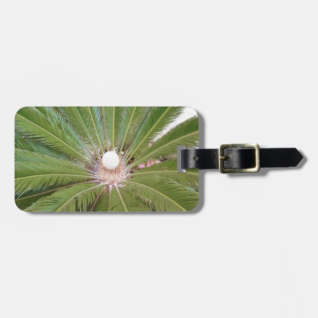 Étiquette À Bagage Palm vert cool (Devant horizontal)