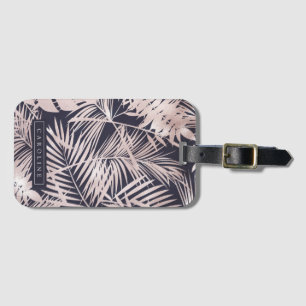 Étiquette À Bagage Palmes d'or de marine et de Rose