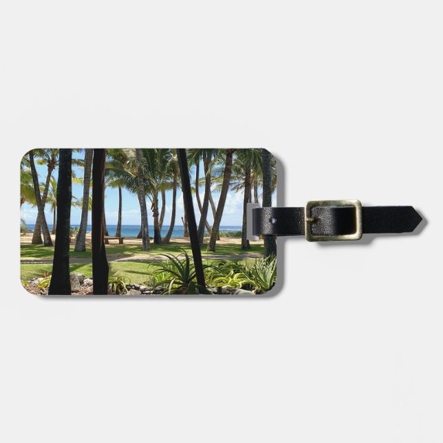 Étiquette À Bagage Palmiers de Maui Beach Hawaii (Devant horizontal)