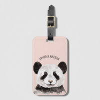 Panda Aquarelle Moderne Avec Nom Et Pastel Rose