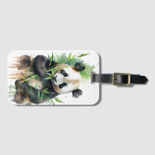 Étiquette À Bagage panda - bambou
