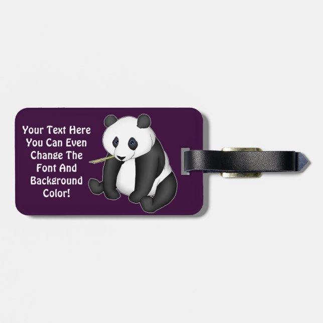 Étiquette À Bagage Panda mangeant le bambou (Dos horizontal)