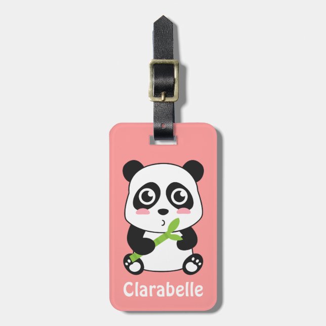 Étiquette À Bagage Panda mignon et câlin de bébé (Devant Vertical)
