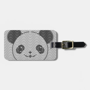 Étiquette À Bagage Panda Porte Face Sur La Vague Motif