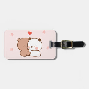 Étiquette À Bagage Panda rose mignon amour ours